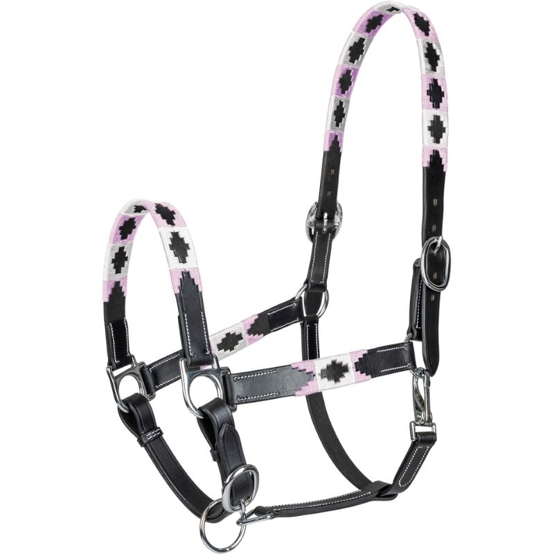 Lädergrimma Polo X-Line Svart/Rosa