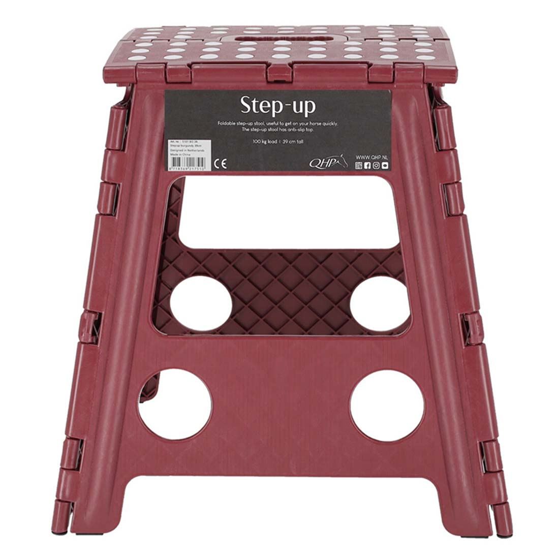 Ihopfällbar Pall Step-Up Vinröd