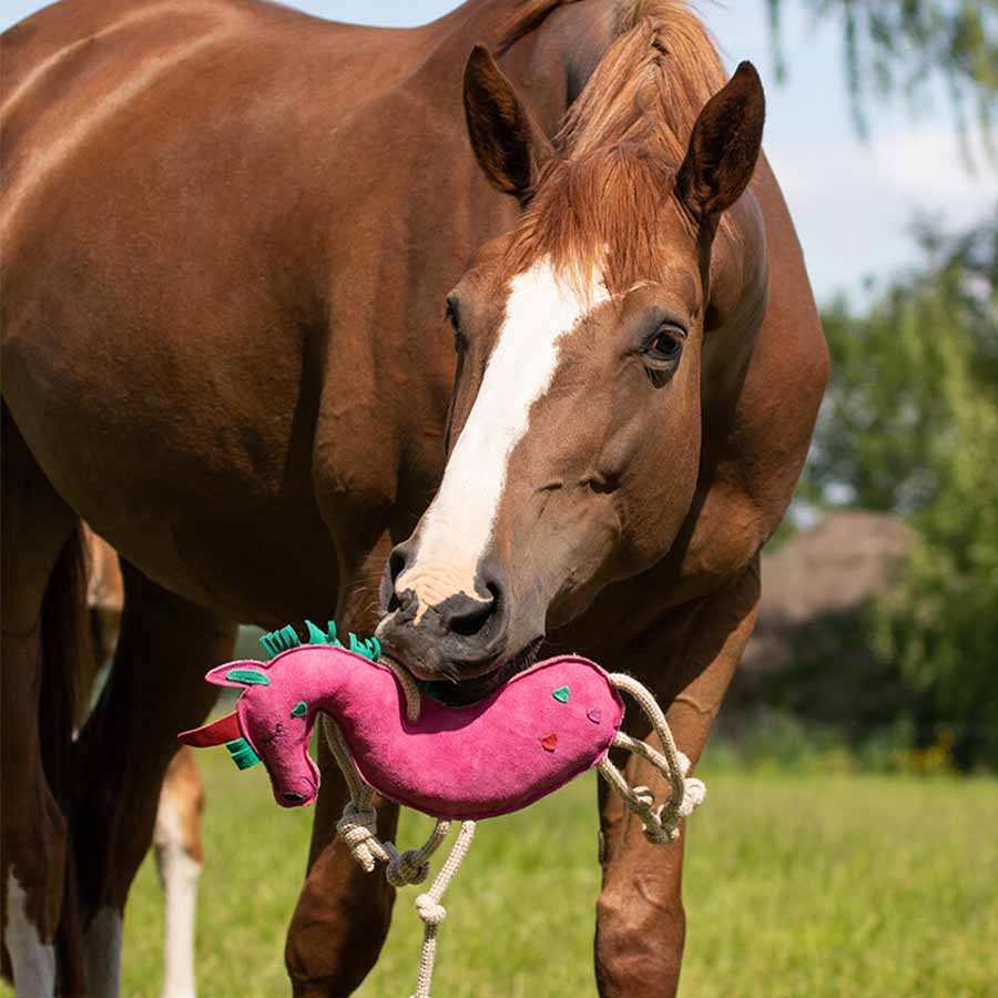 Hästleksak Unicorn i Mocka ECO Rosa