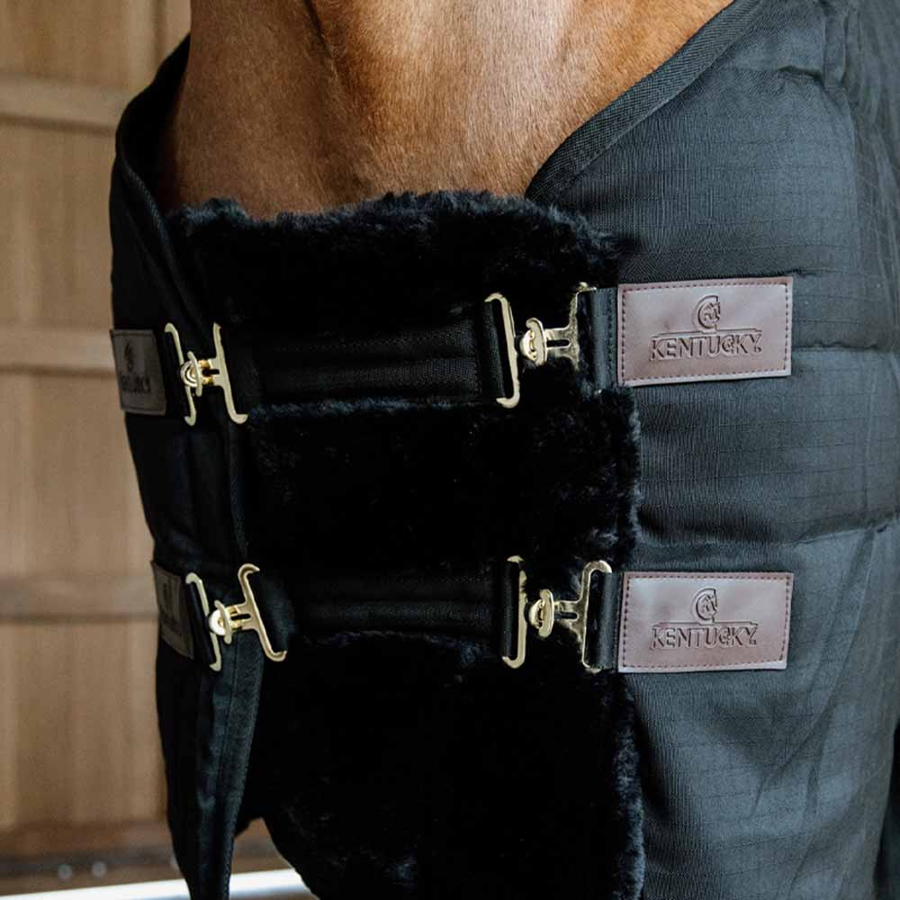 Bogbreddare Vegan Sheepskin 2 Buckles Svart