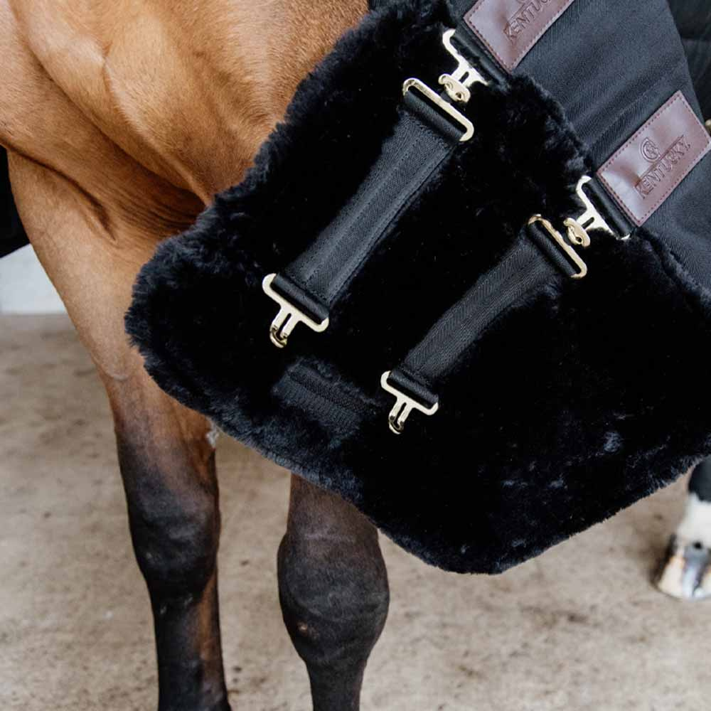 Bogbreddare Vegan Sheepskin 2 Buckles Svart