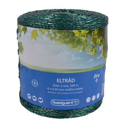 Eltråd 2mm Grön 500m
