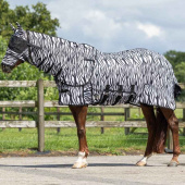 Flugtäcke med Avtagbar Hals och Huva Zebra Svart/Vit Flugtäcke med Avtagbar Hals och Huva Zebra Svart/Vit