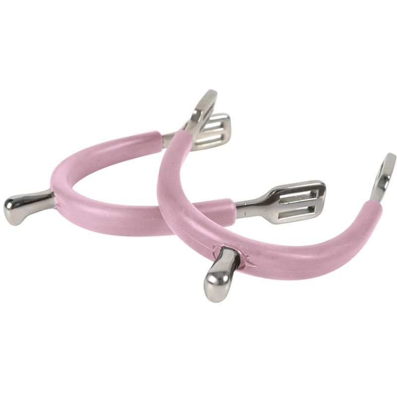 Sporrar HS Rubber-Coated 15mm Rosa/Silver