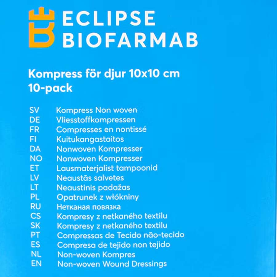 Steril kompress för häst 10-pack Vit 10x10 cm