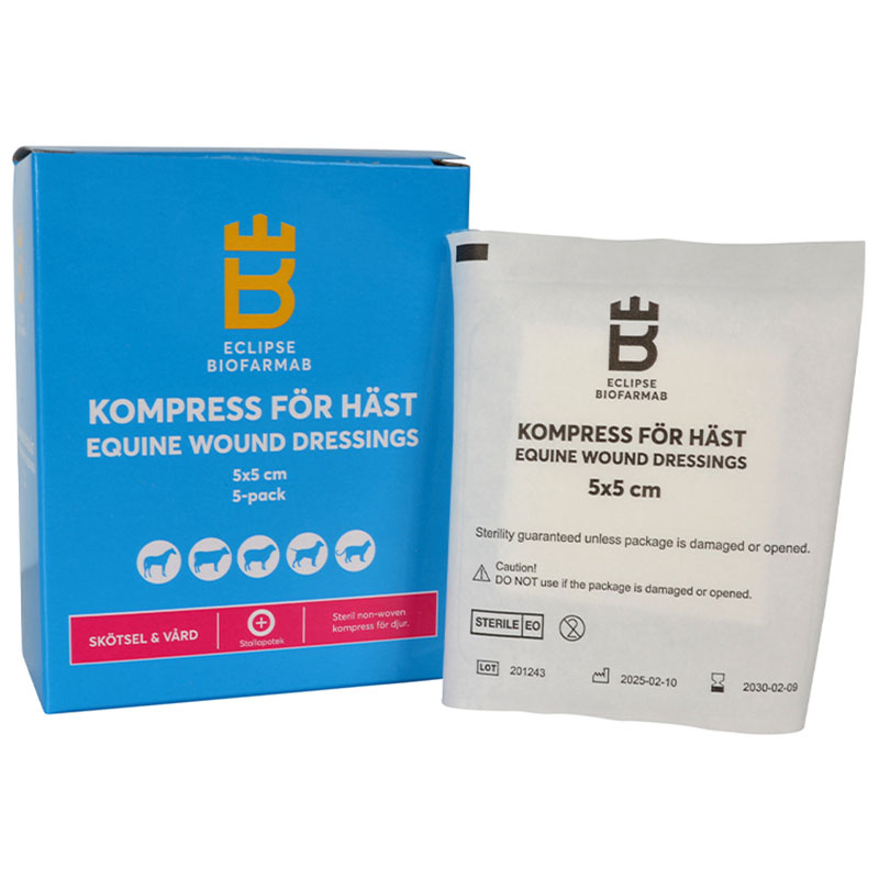 Steril kompress för häst 5-pack 5x5cm