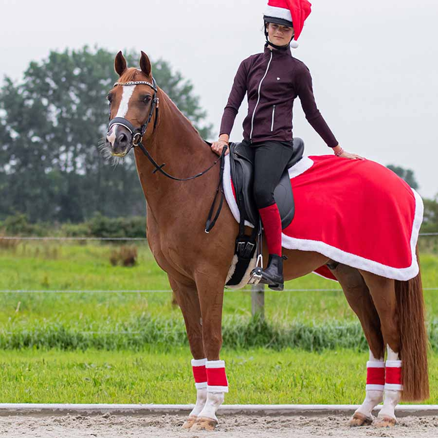 Hjälmöverdrag Christmas Tomteluva Röd/Vit