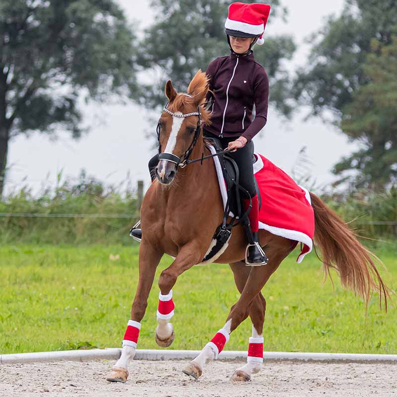 Hjälmöverdrag Christmas Tomteluva Röd/Vit