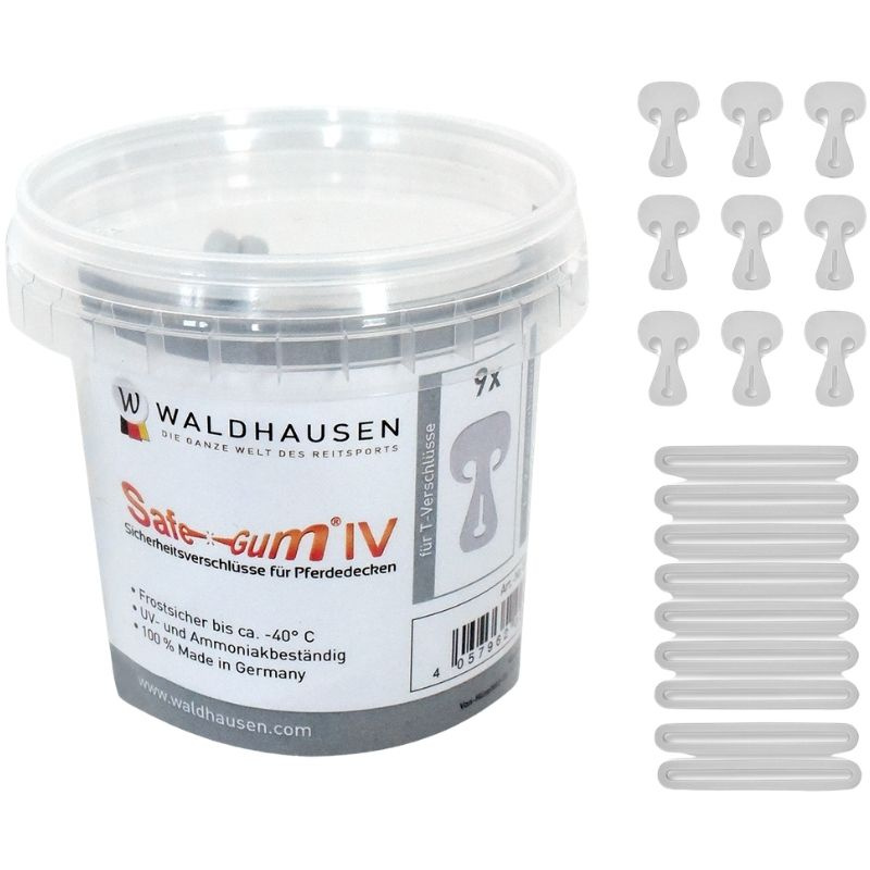 Safe-Gum fästen för T-spännen & karbiner 18-pack Grå