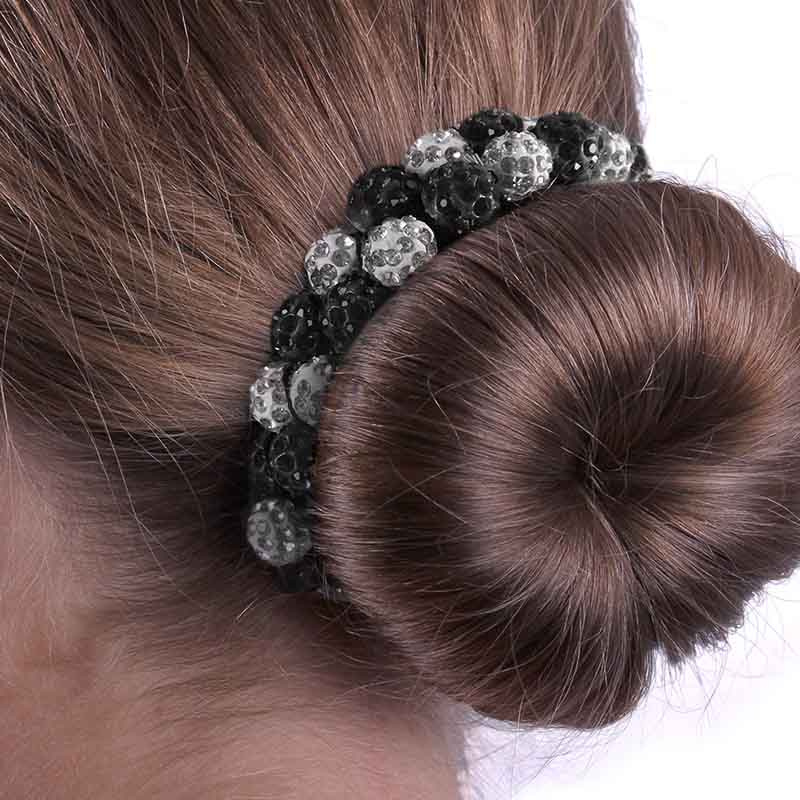 Scrunchie Gloss Rhinestone Vit/Svart