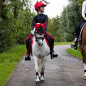 Hjälmöverdrag Halloween Devil Röd/Svart Hjälmöverdrag Halloween Devil Röd/Svart