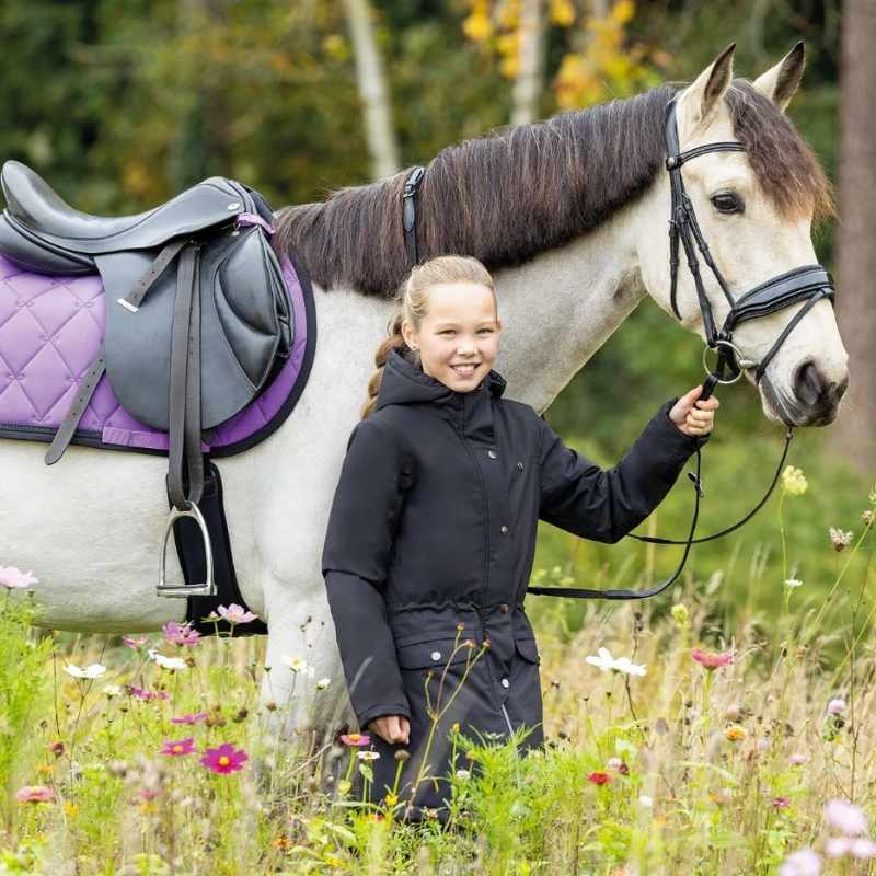 Ridparkas Barn/Junior Linde Waterproof Svart