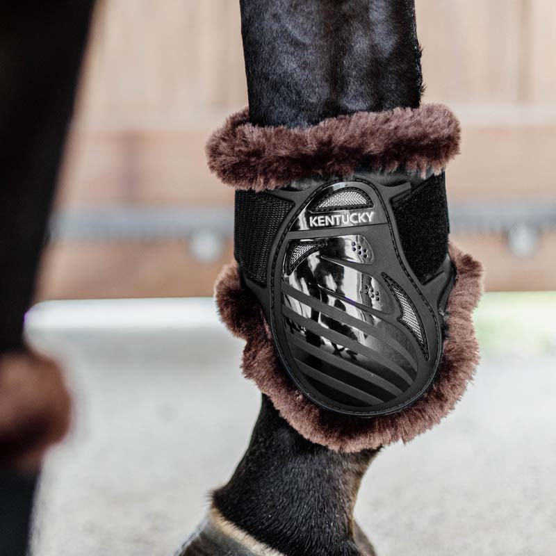 Strykkappor Young Vegan Sheepskin Svart/Brun