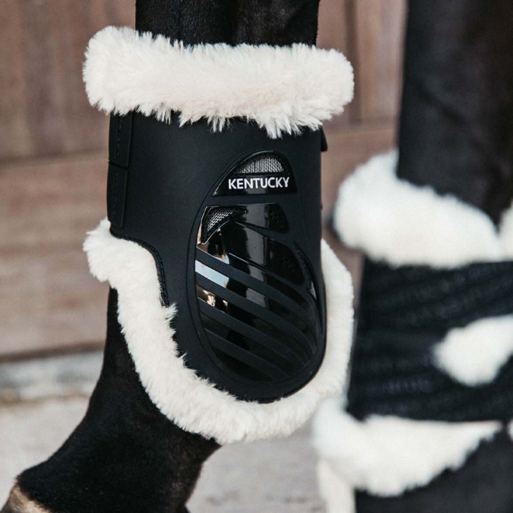 Strykkappor Elastic Vegan Sheepskin Svart