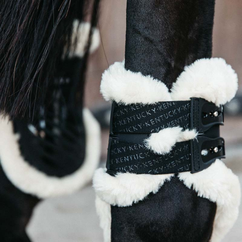 Strykkappor Elastic Vegan Sheepskin Svart