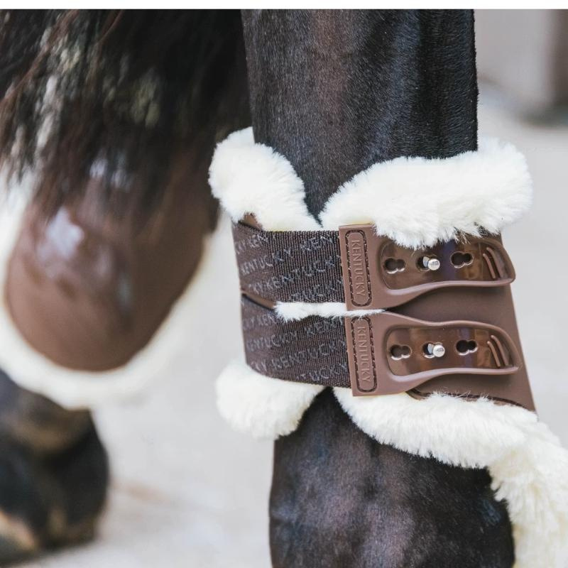 Strykkappor Elastic Vegan Sheepskin Brun