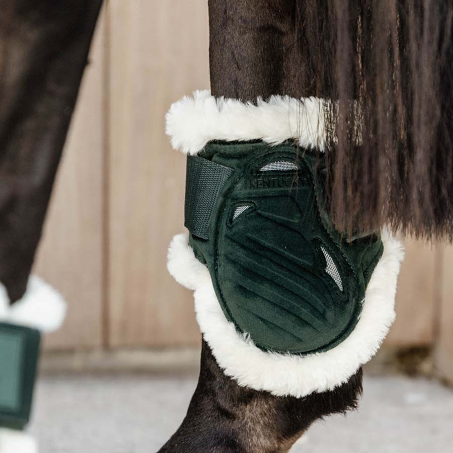 Strykkappor Young Vegan Sheepskin Velvet Mörkgrön