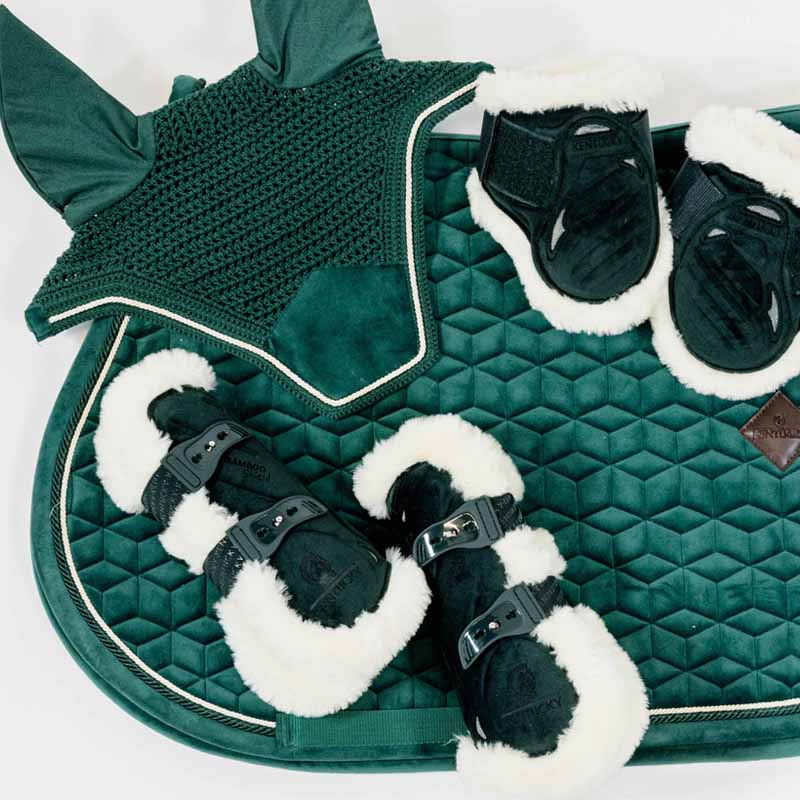 Strykkappor Young Vegan Sheepskin Velvet Mörkgrön