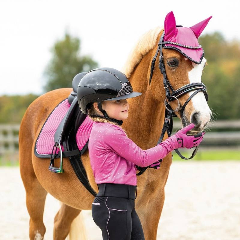 Vinterridtights Barn/Junior Isalyn Full Grip Svart
