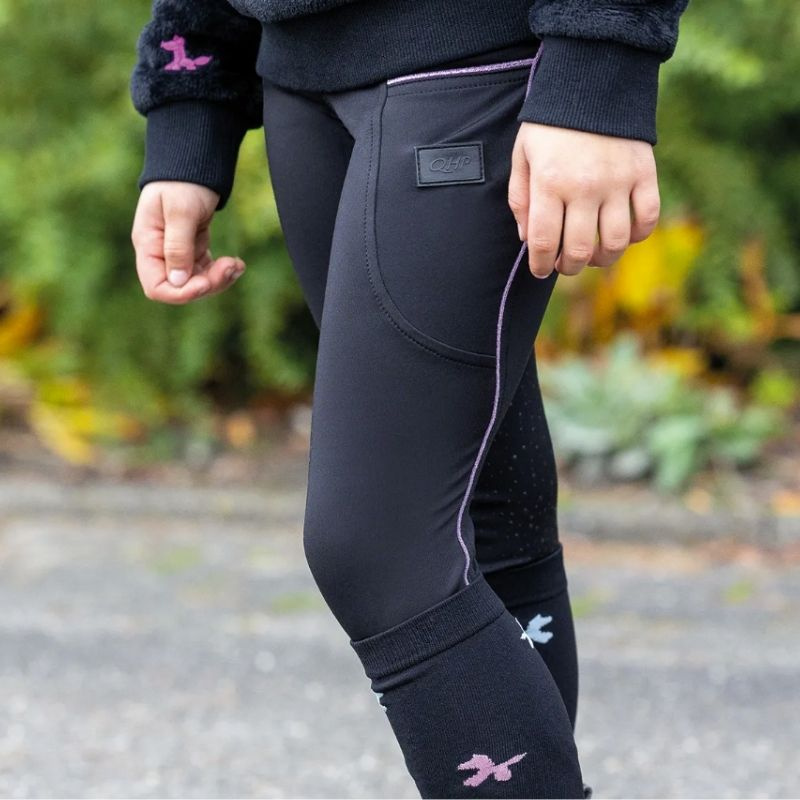 Vinterridtights Barn/Junior Isalyn Full Grip Svart