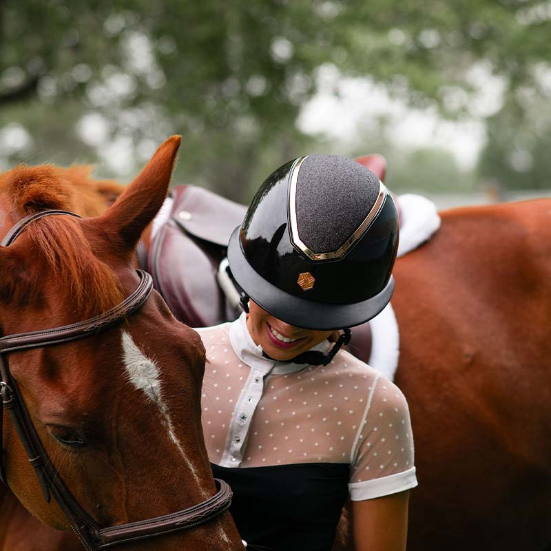 Ridhjälm Kylo Gloss Glitter Solskärm Svart/Roséguld