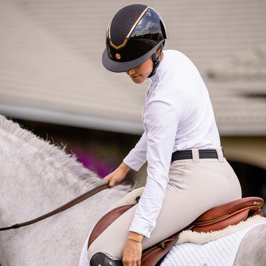 Ridhjälm MIPS Kylo Gloss Glitter Solskärm Svart/Roséguld