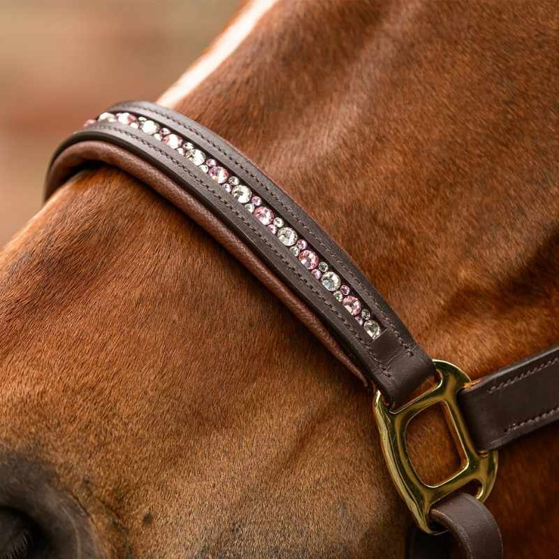Lädergrimma Crystal X-Line Brun/Rosa