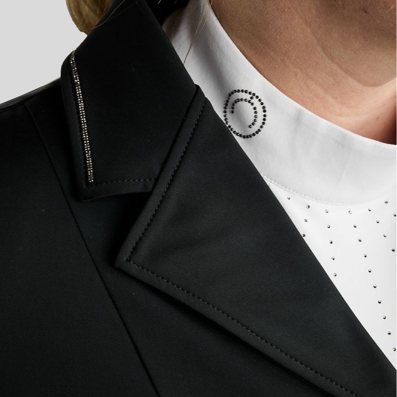 Tävlingskavaj MoFlair Softshell Gun Metal Crystals Curve Svart
