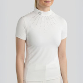 Tävlingstopp MoMina Short Sleeve Gun Metal Crystals Vit Tävlingstopp MoMina Short Sleeve Gun Metal Crystals Vit
