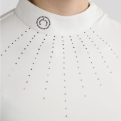 Tävlingstopp MoMina Short Sleeve Gun Metal Crystals Vit Tävlingstopp MoMina Short Sleeve Gun Metal Crystals Vit
