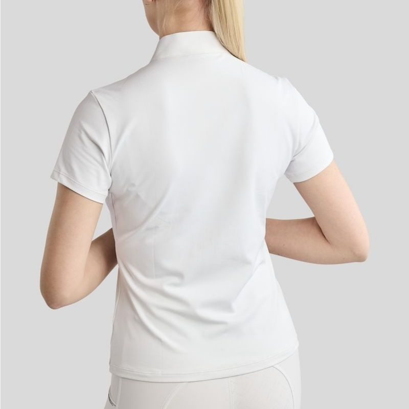 Tävlingstopp MoMaddy Short Sleeve Gun Metal Crystals Vit