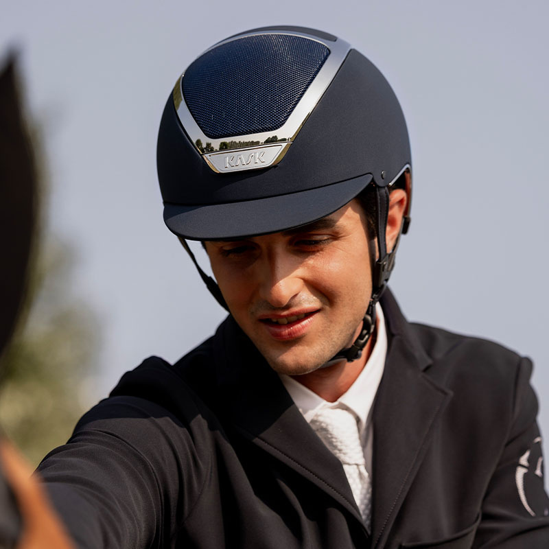 Ridhjälm Dogma Chrome Marinblå/Silver