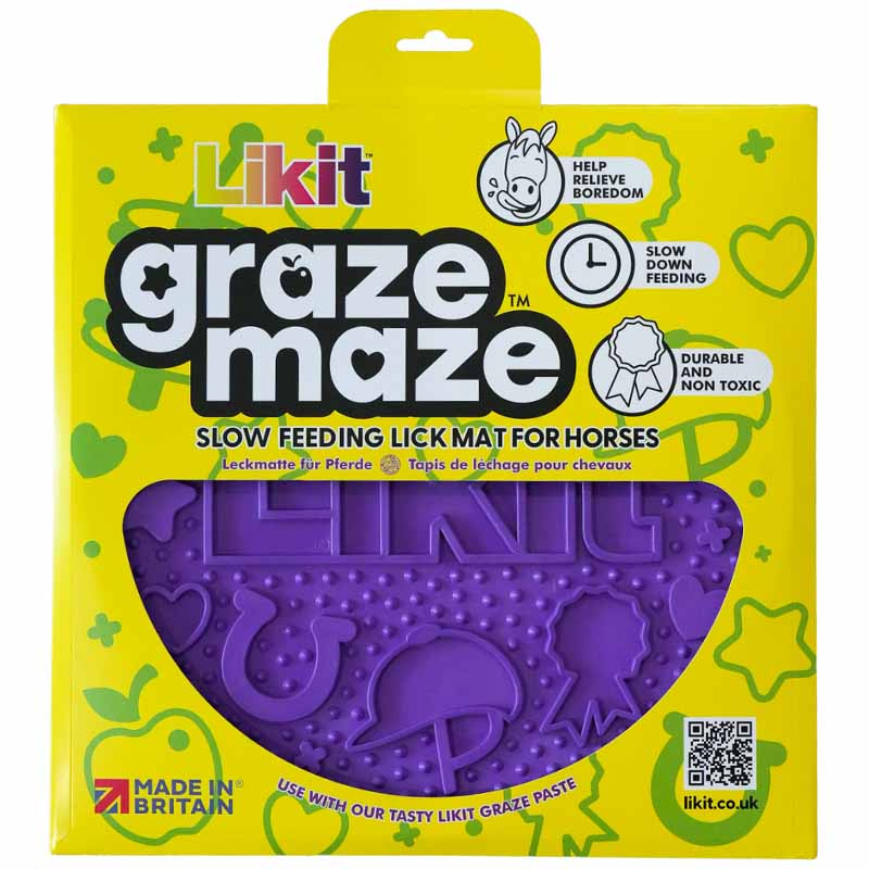 Slickmatta Graze Maze Lick Mat Nivå 1 Lila