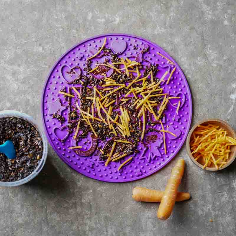 Slickmatta Graze Maze Lick Mat Nivå 1 Lila