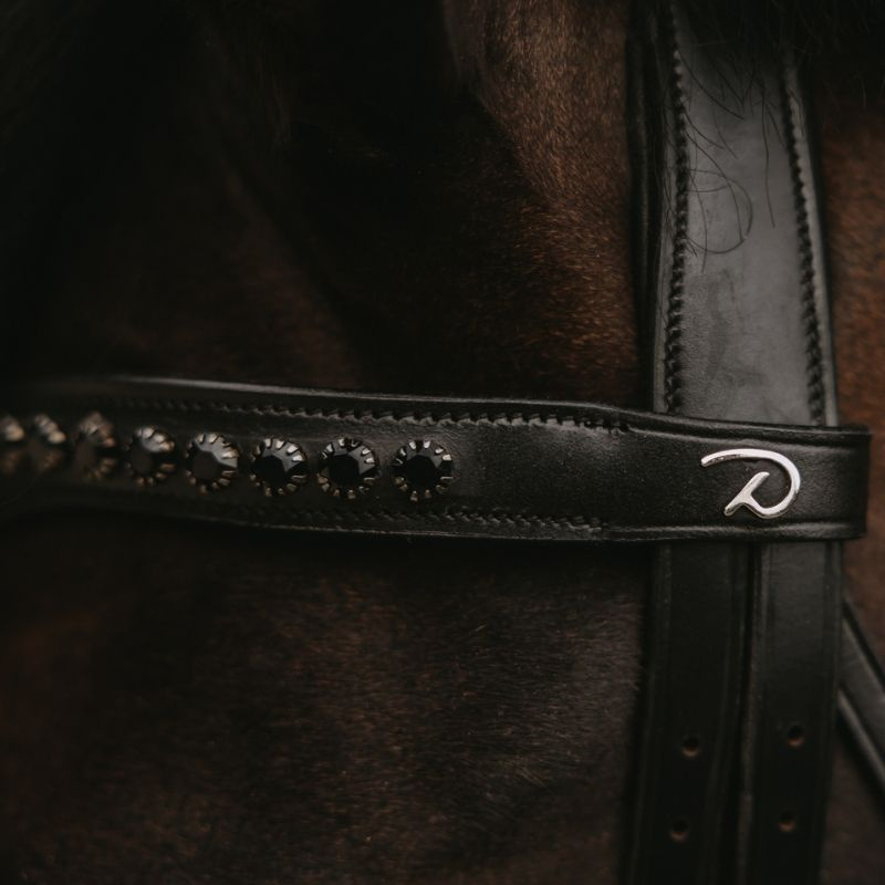Pannband V-form Black Swarovski New English Collection Svart