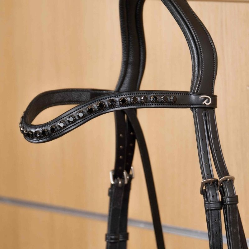 Pannband V-form Black Swarovski New English Collection Svart