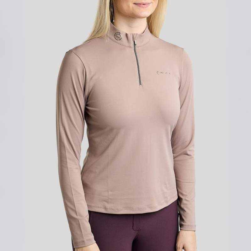 Träningstopp MoMegan Polo Long Sleeve Pearl Grey