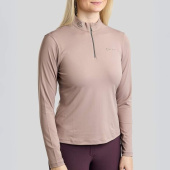 Träningstopp MoMegan Polo Long Sleeve Pearl Grey Träningstopp MoMegan Polo Long Sleeve Pearl Grey