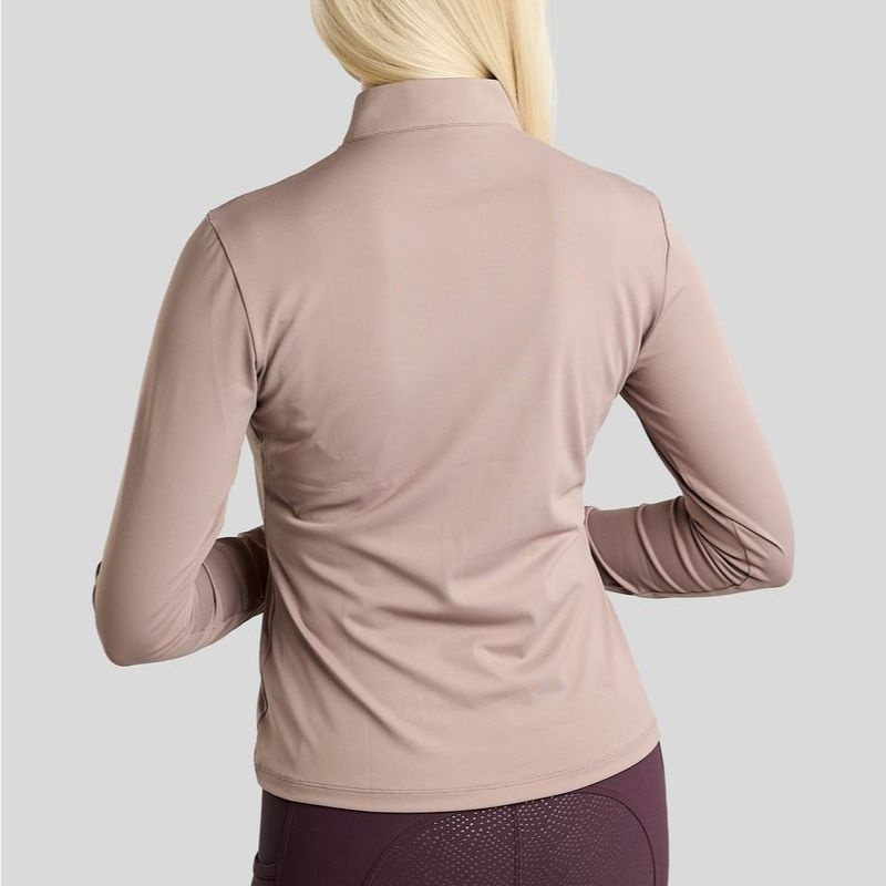 Träningstopp MoMegan Polo Long Sleeve Pearl Grey
