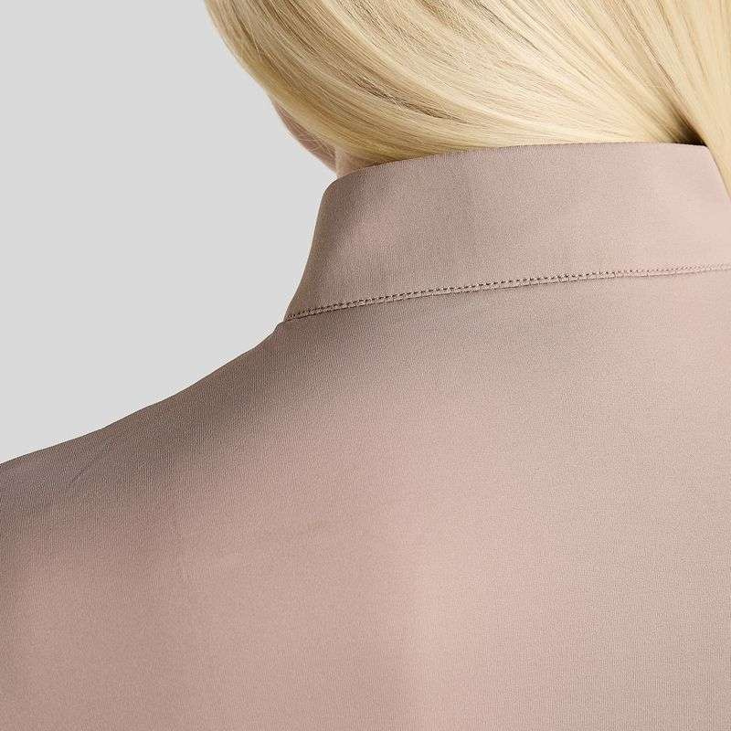 Träningstopp MoMegan Polo Long Sleeve Pearl Grey
