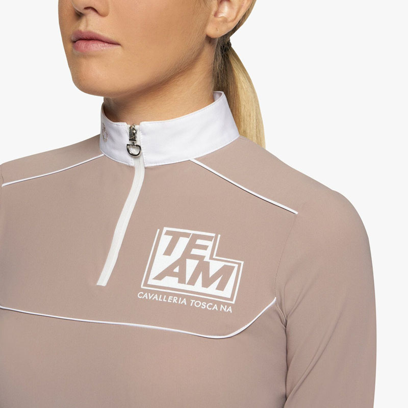 Tävlingstopp Jr Team Daytona Jersey Zip Polo Beige