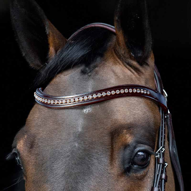 Pannband Strass U-format Brun