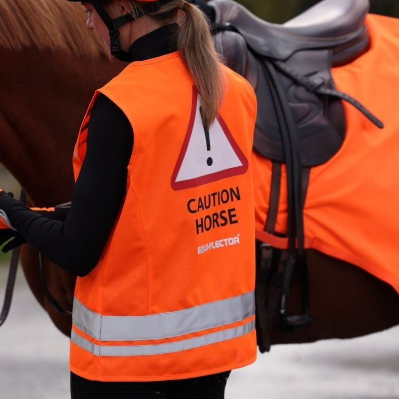 Reflexväst Barn/Junior Caution Horse Orange