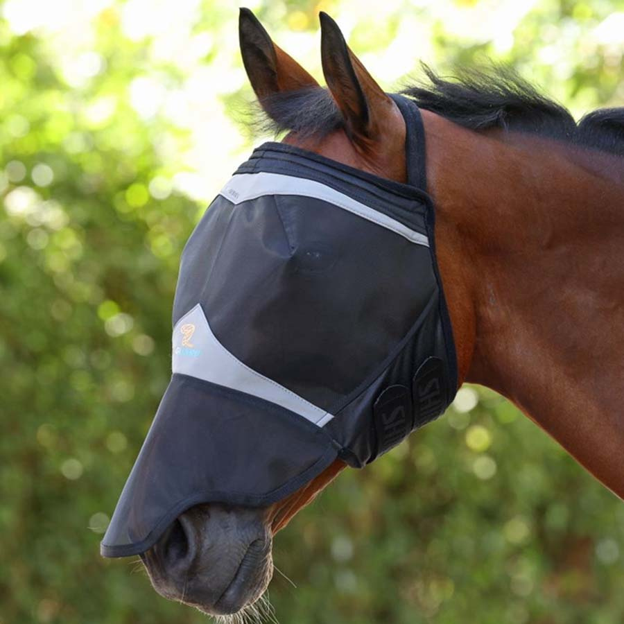 Flughuva Fine Mesh without Ears with Nose Svart