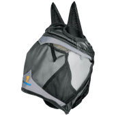 Flugmask med Öron & Hål för Pannlugg Svart/Grå Flugmask med Öron & Hål för Pannlugg Svart/Grå