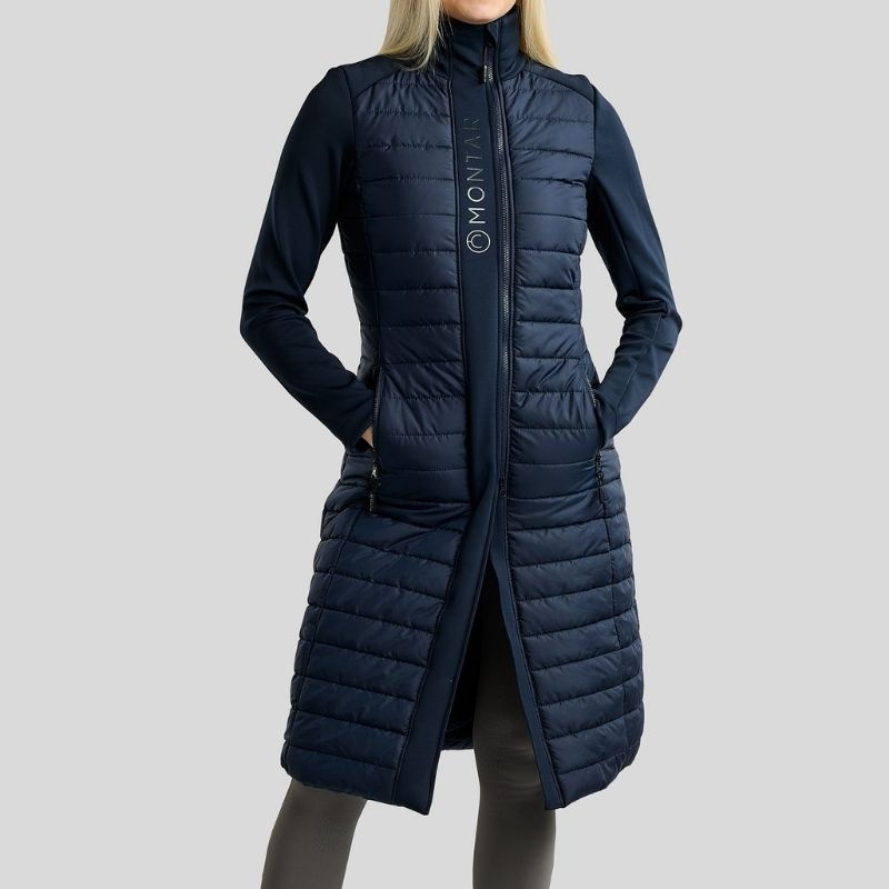 Ridkappa Emma Long Softshell Hybrid Marinblå