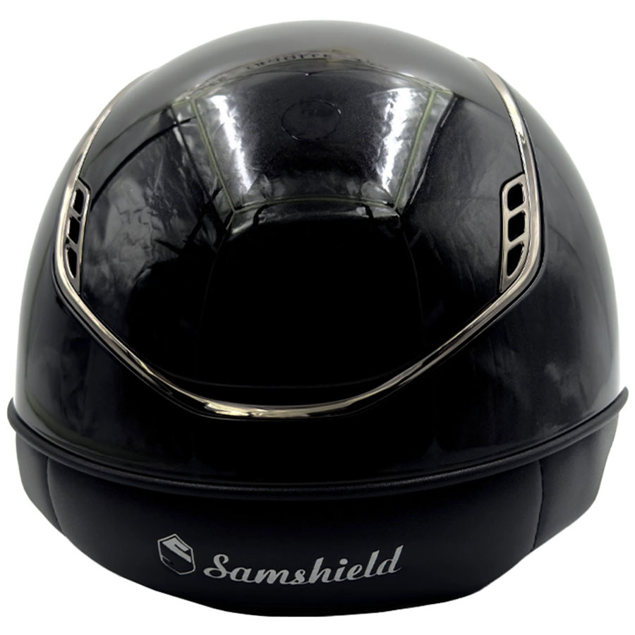 Ridhjälm Miss Shield 2.0 Glossy Black Chrome Swarovski Crystals Svart