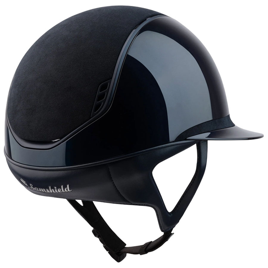 Ridhjälm Miss Shield 2.0 Glossy Alcantara Matt Trim Blazon Marinblå