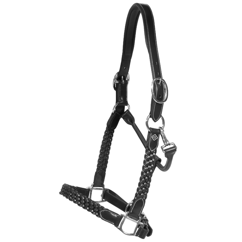 Lädergrimma Plaited WBD Svart