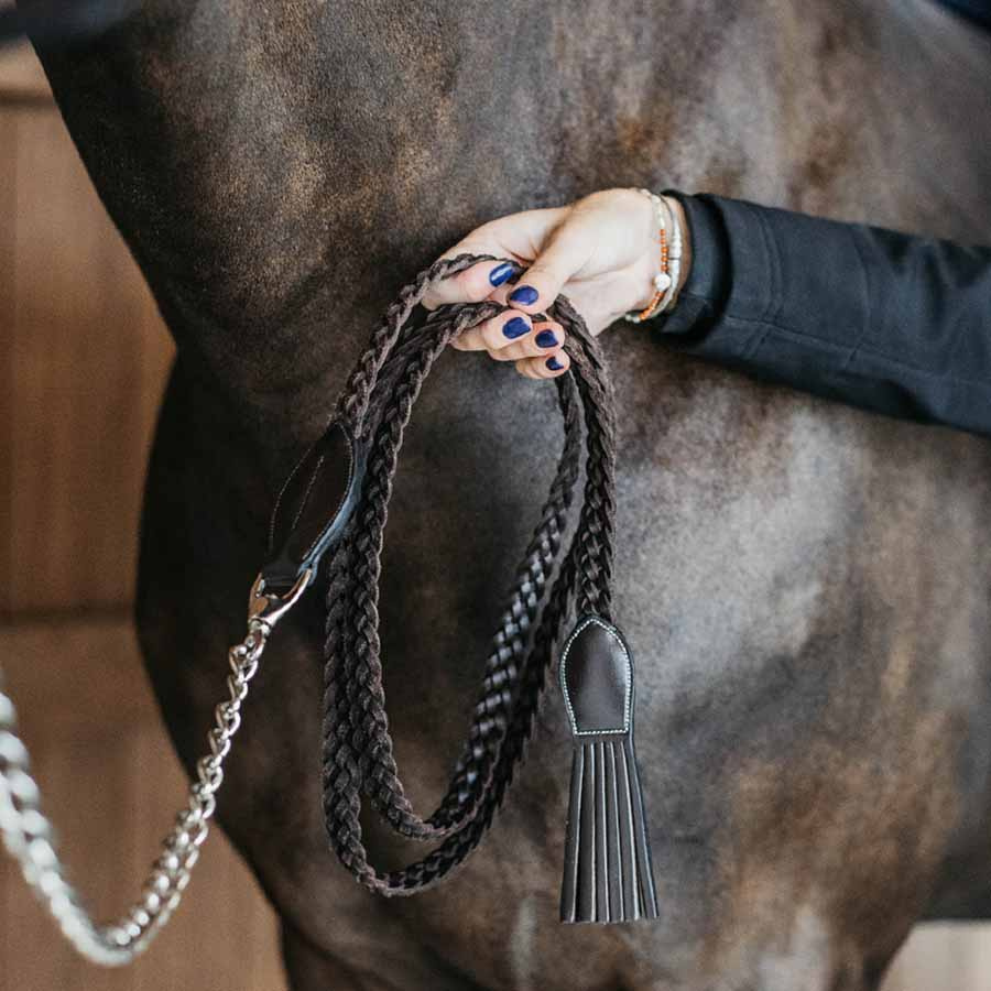 Kedjegrimskaft Plaited Leather WBD Brun